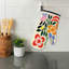 Abstract Buds Oven Mitt Cotton Twill