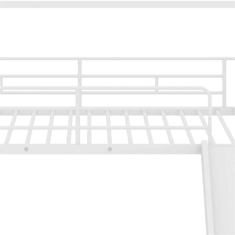 Lit superposé simple au-dessus de simple Adriyel, pour enfants, Blanc