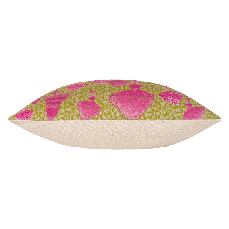 Floral Square Cushion, Gold, Only Cover