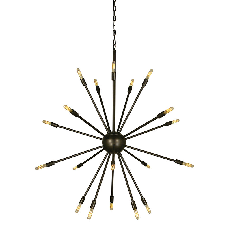 Lustre sphérique spoutnik 24 lumières Frizzell, Laiton antique