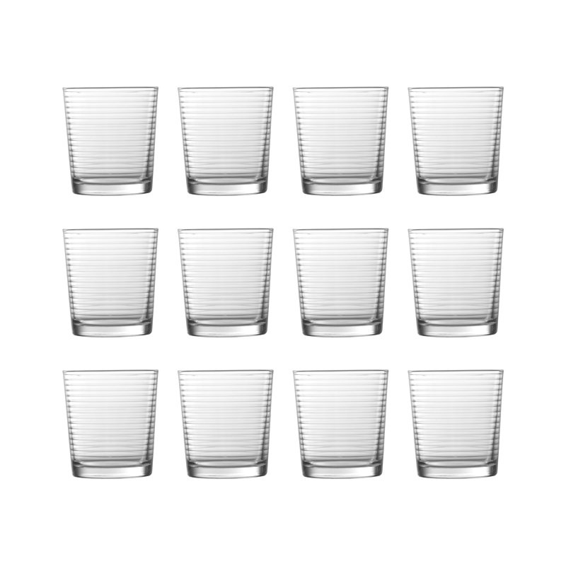 Fortessa Basics Arcade Everyday Stackable Quality Super Clear Glassware Kitchen And Barware Great For: Mixed Drinks/Cocktails, Water, Juice, Iced Tea, Soft Drinks., Double Old Fashioned/Rocks, 13 Ounce