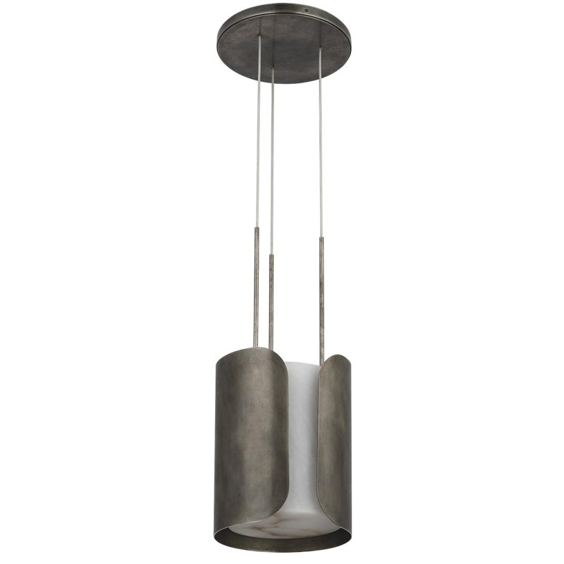 Anne-Marie Barton Armise Pendant with Nova Frost, 245.25" H x 11" W, White, Mottled Pewter