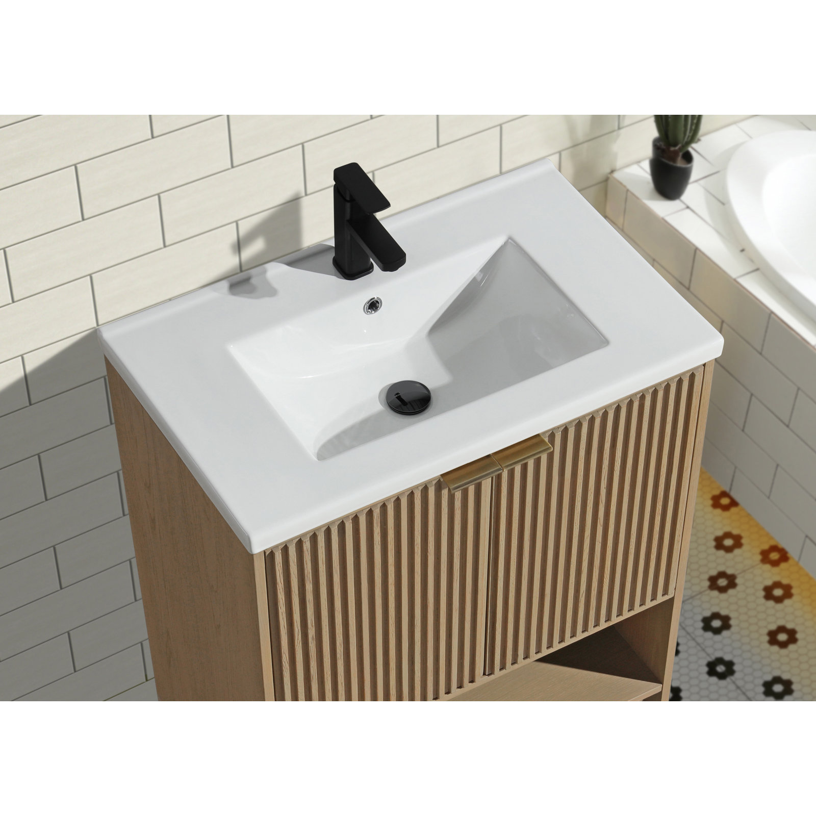 Anelie 30" Oak Single Bathroom Vanity