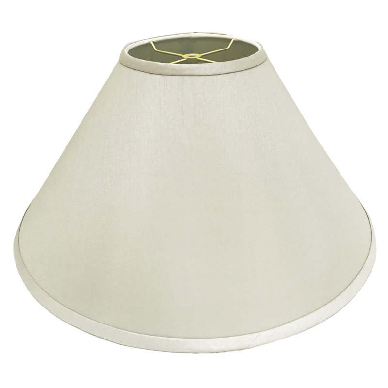 Abat-jour empire en soie / shantung H 11,5 po x l 18 po (araignée), 11.5" H x 18" W x 18" D, Gris