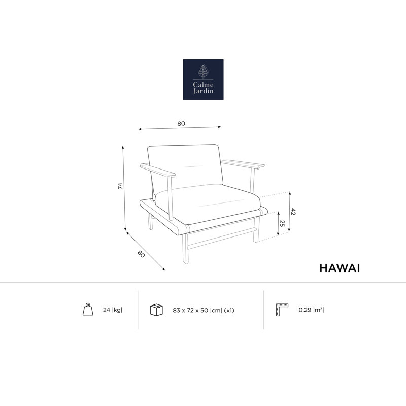 Ash Outdoor Lounge Chair, Dark Blue