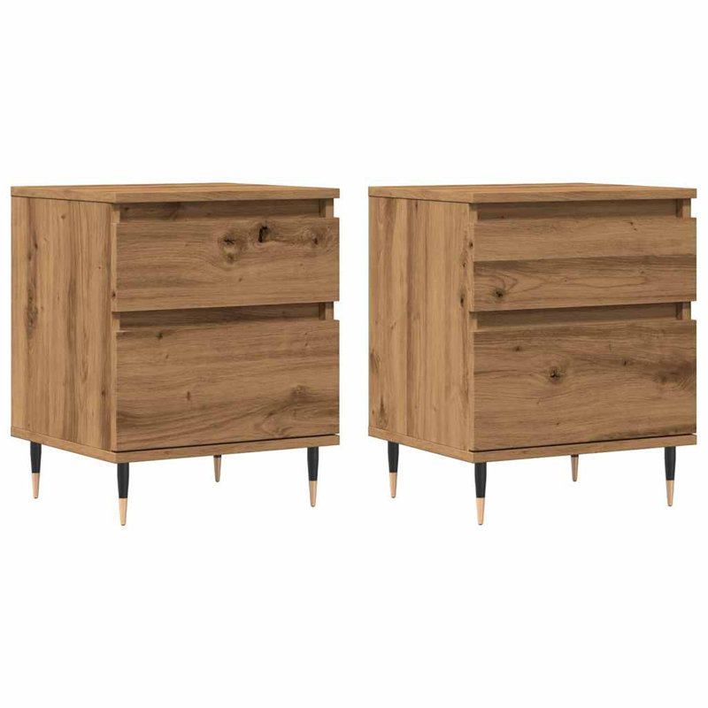 Milay 40cm W Manufactured Wood Bedside Table, Artisan Oak