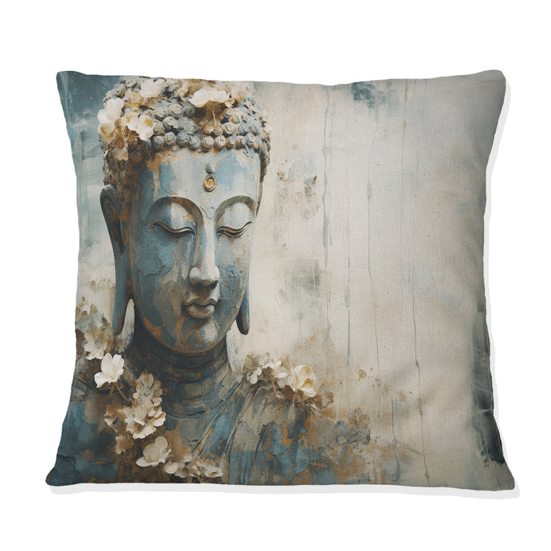 Statue de bouddhisme religieuse - coussin décoratif imprimé bouddhisme