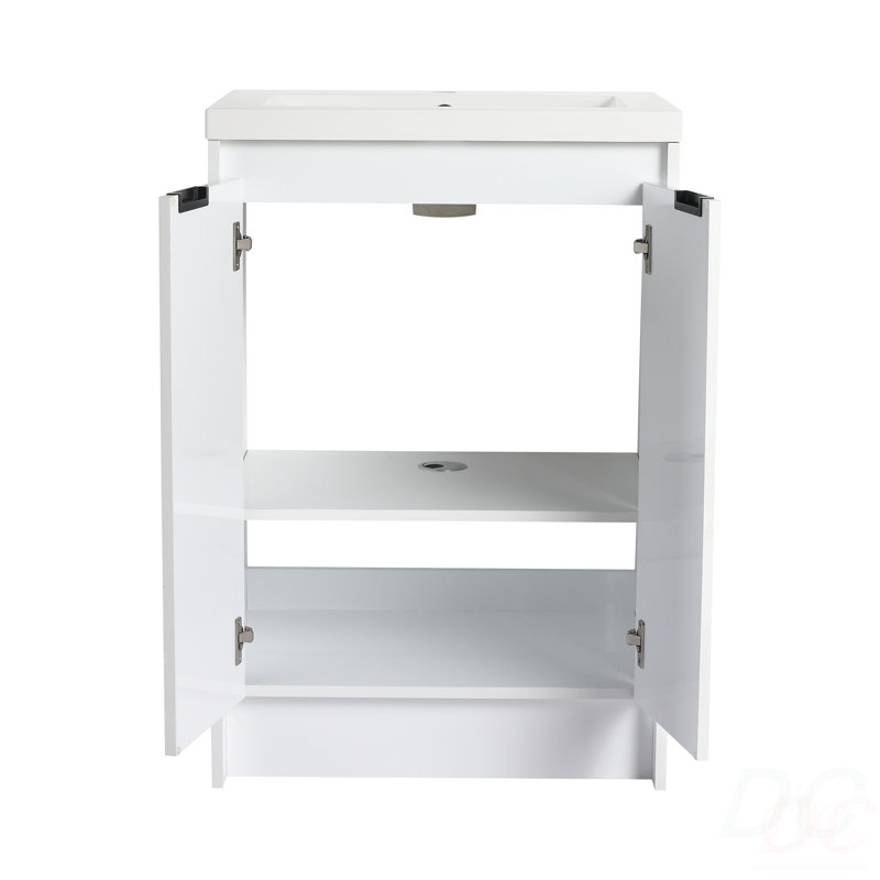 Meuble-lavabo sur pied 24 po avec lavabo en résine