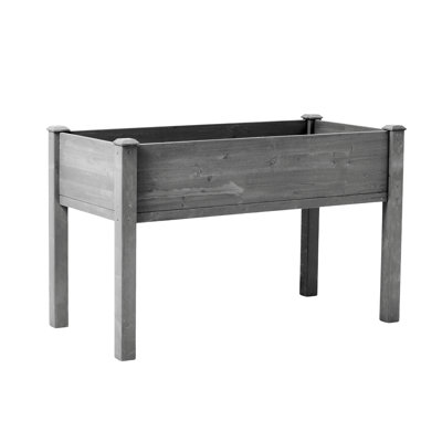 48X24x30 Inch Raised Planter Box, Gray Solid Wood For Outdoor Plant Cultivation Of Flowers And Herbs, 300Lbs Load, Water - Based Coating, Comfortable Gardening 30 High 48X24 Inch, Made Flower