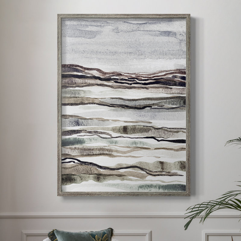 «Mute Earth Layers I», reproduction encadrée - bois massif, H 11 po x l 9 po