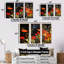 Art mural moderne orange et vert tropical - Collages abstraits-421946865-421946870