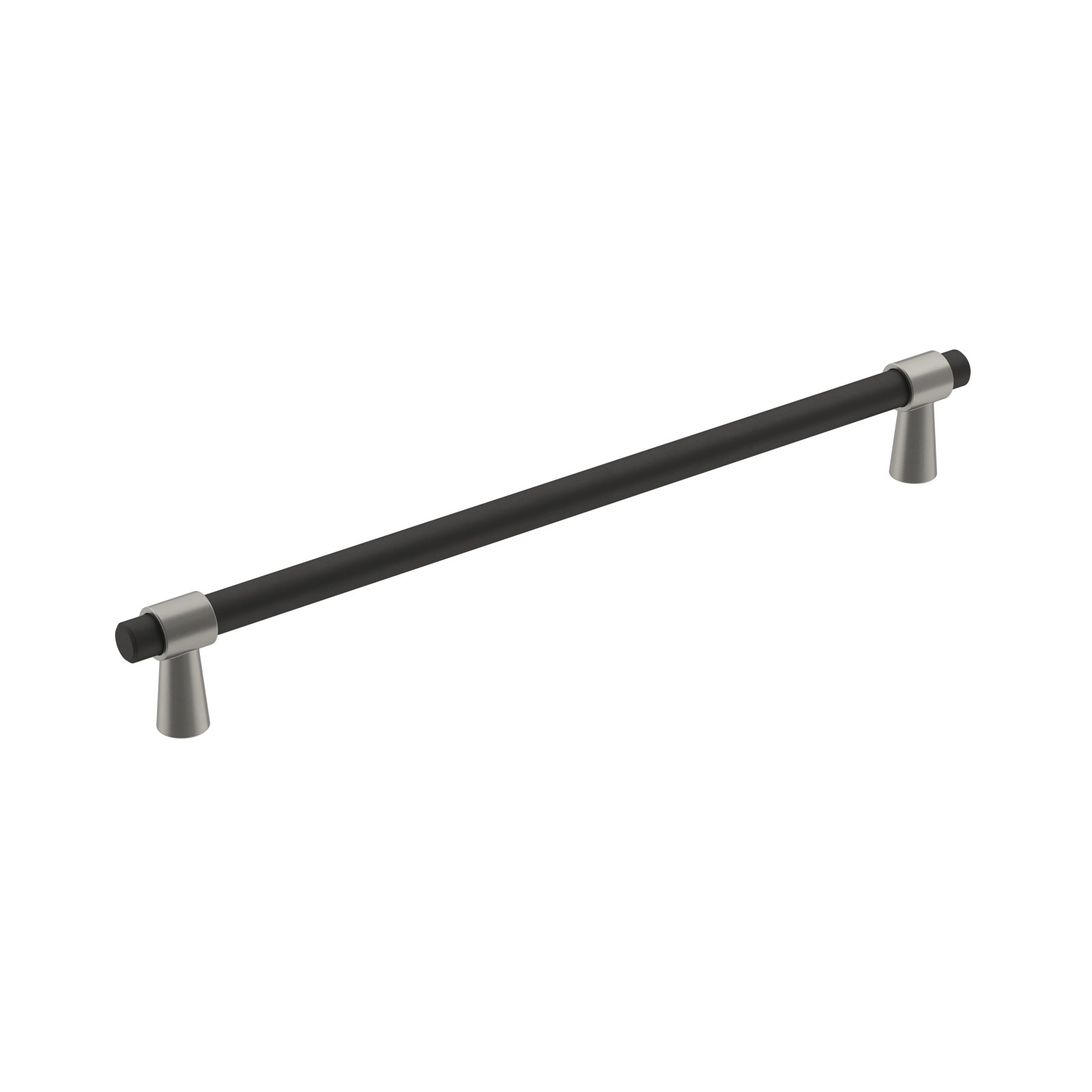 Mergence Bar Pull, Matte Black/Satin Nickel, 8 13/16"
