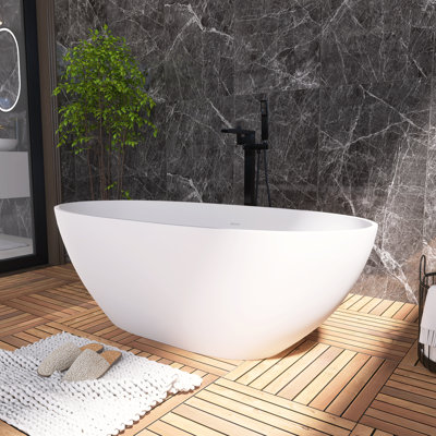 65“ Freestanding Soaking Solid Surface Bathtub