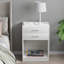 Tables de chevet avec station de charge et tiroirs, tables de chevet pour chambres-1117257412