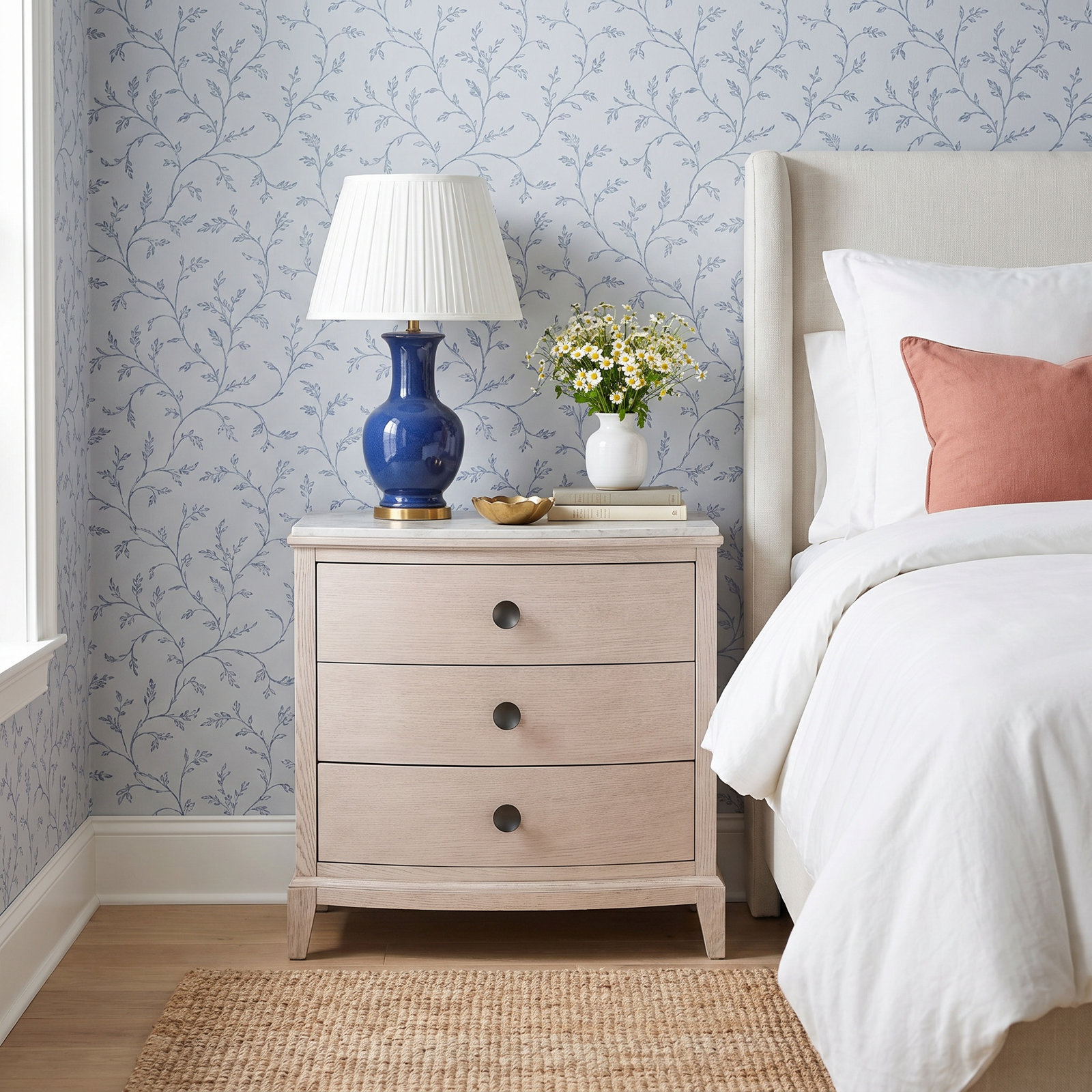 Nadine Oak Nightstand, Gray