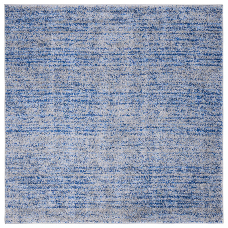 Riebe Abstract Gray Area Rug, Square 6'