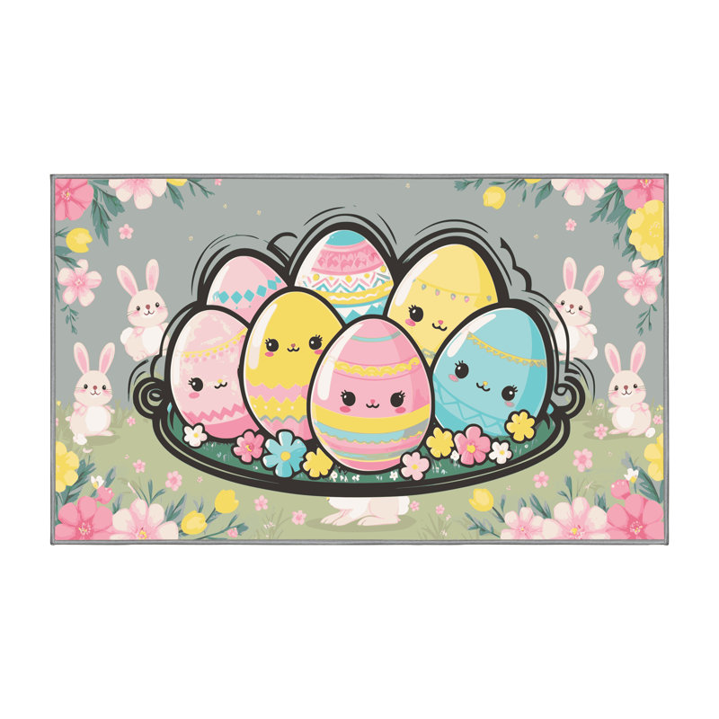 Ginza Six Washable Easter Spring Holiday Rug, Rectangle 2' x 3'