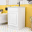 Meuble-lavabo moderne avec lavabo résistant à l'eau et tablette réglable-1412155346