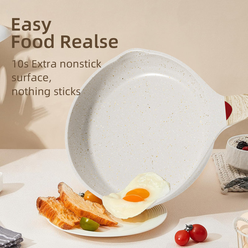 Panset9506 Aluminum Non-Stick Frying Pan Set, Beige