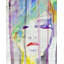 Portrait abstrait coloré - reproduction encadrée turquoise