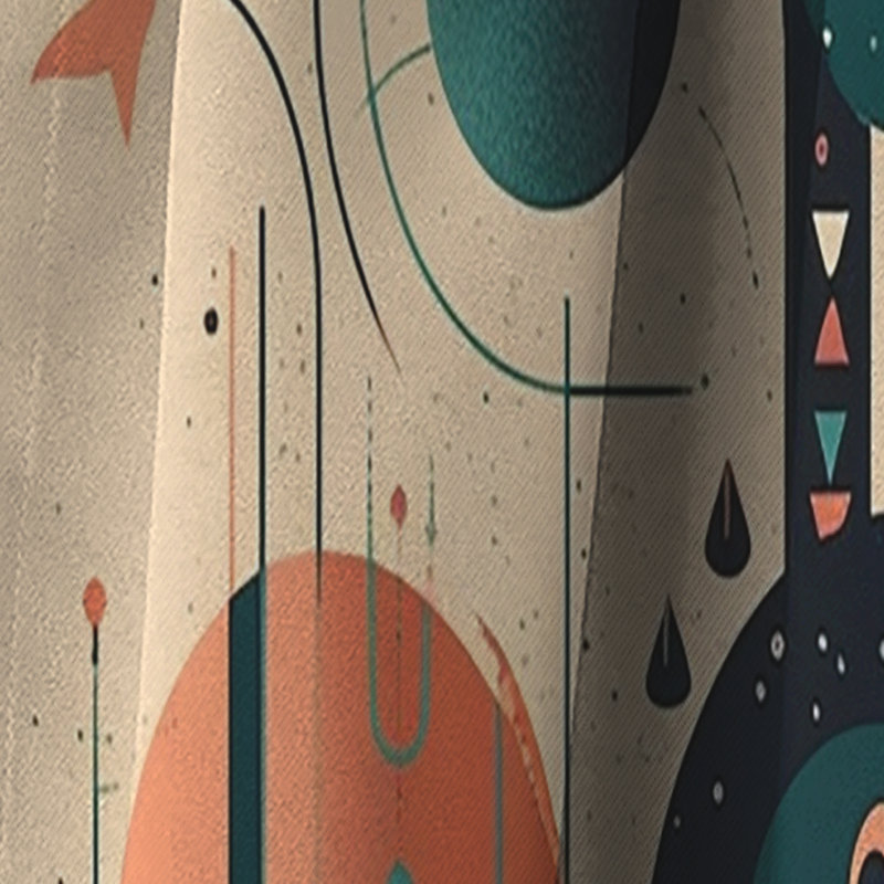 Colors Of Progress II - Rideau abstrait Mid-Century - Rideau occultant abstrait - 1 panneau, L 52 po x L 63 po