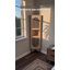 Grande armoire de salle de bain de coin, armoire de rangement de coin 65 po avec 2 portes creuses | Tablette d'angle Bhoho avec 2 portes et 6 tablettes