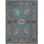 Tapis bleu en laine noué à la main de conception unique 9 pi 9 po x 13 pi 7 po Abrego