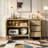 Modern Wave-Pattern Sideboard with 3 Drawers