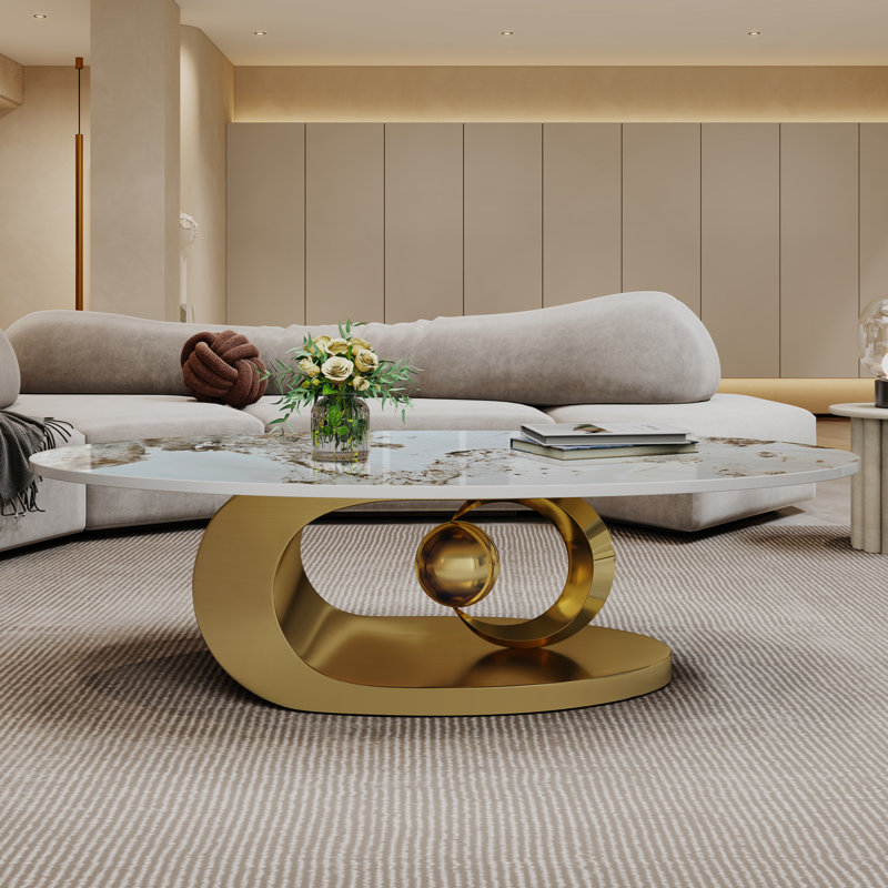 Table basse 49,2 po, Doré