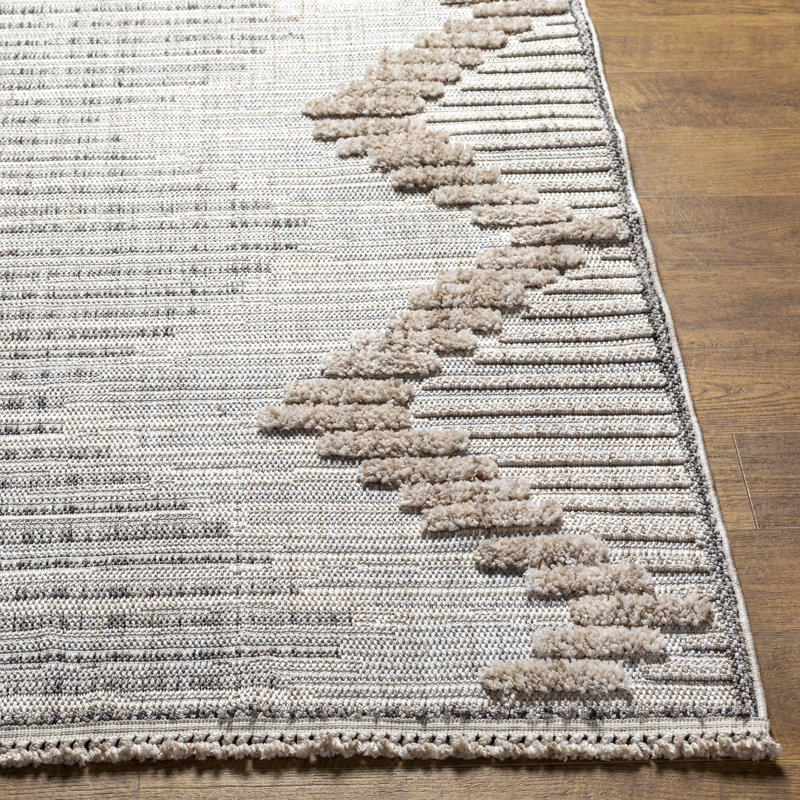 Abshir Moroccan Area Rug, Rectangle 6'7" x 9'
