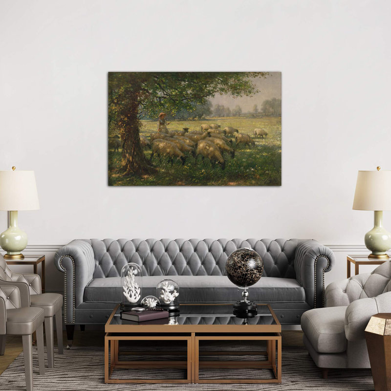 The Shepherdess by The Shepherdess - Painting on Canvas, 66.04 cm H x 45.72 cm W x 1.91 cm D, No Frame