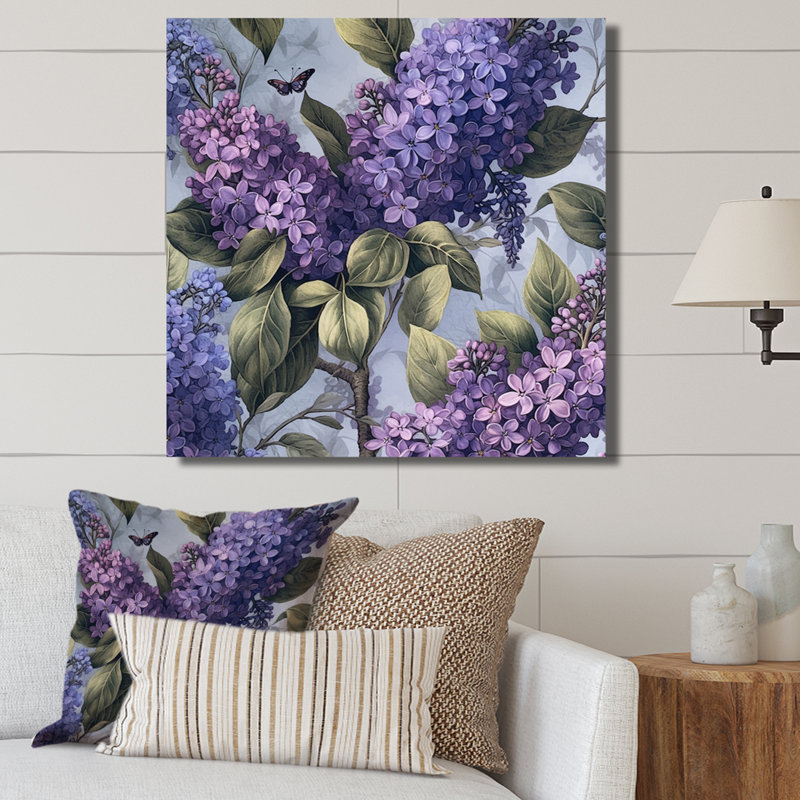 «Lilacs mauves parfumés II», reproduction sur toile, Toile tendue, H 16 po x l 16 po x P 1 po