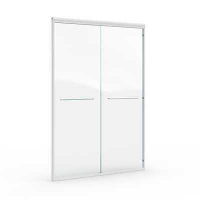 Double Sliding Shower Door, Semi-frameless Bathroom Sliding Door