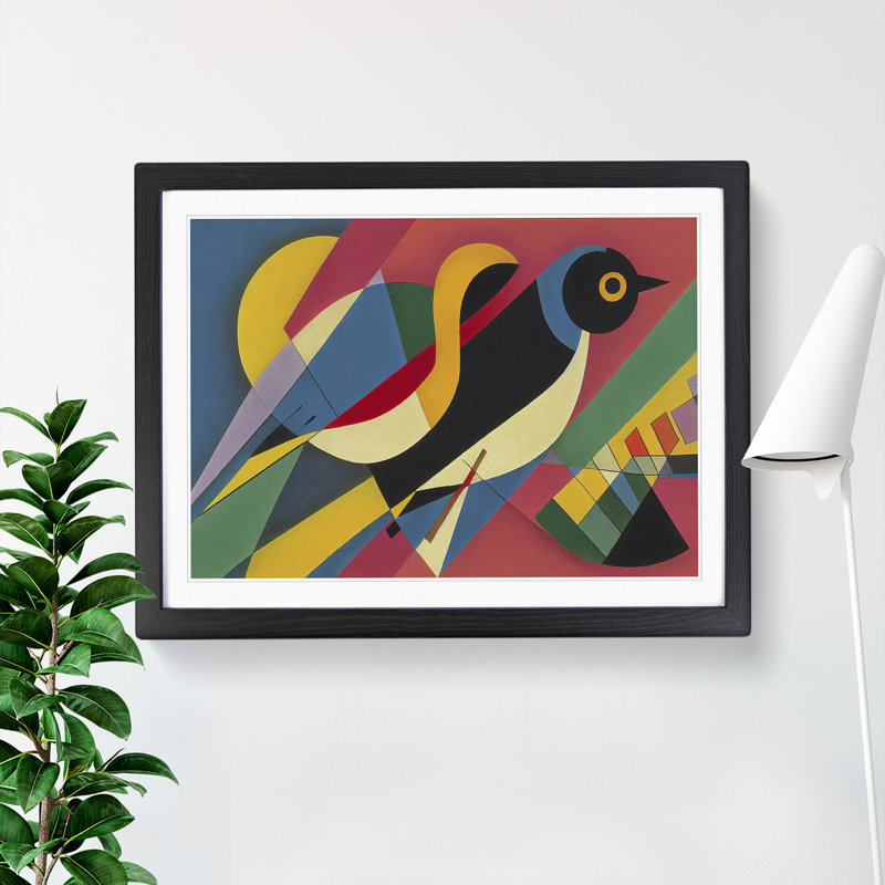 Grand Abstract Bird - Single Picture Frame Print, 34cm H x 46cm W x 2cm D, Black Framed