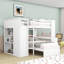 Lit superposé en bois avec bureau, tablettes et garde-robe-230391131-230391129