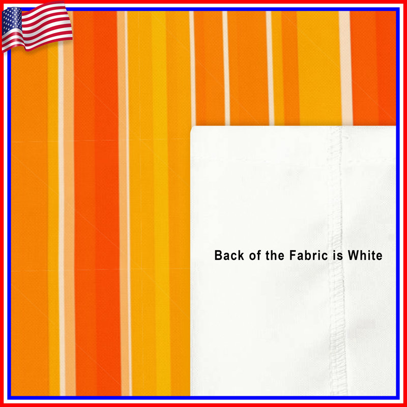 Rideau de douche à rayures - Décoration de salle de bain abstraite moderne, H 73 po x l 70 po, Orange/Yellow/White Striped