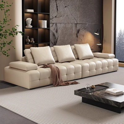 Modern Simple Faux Leather Sofa