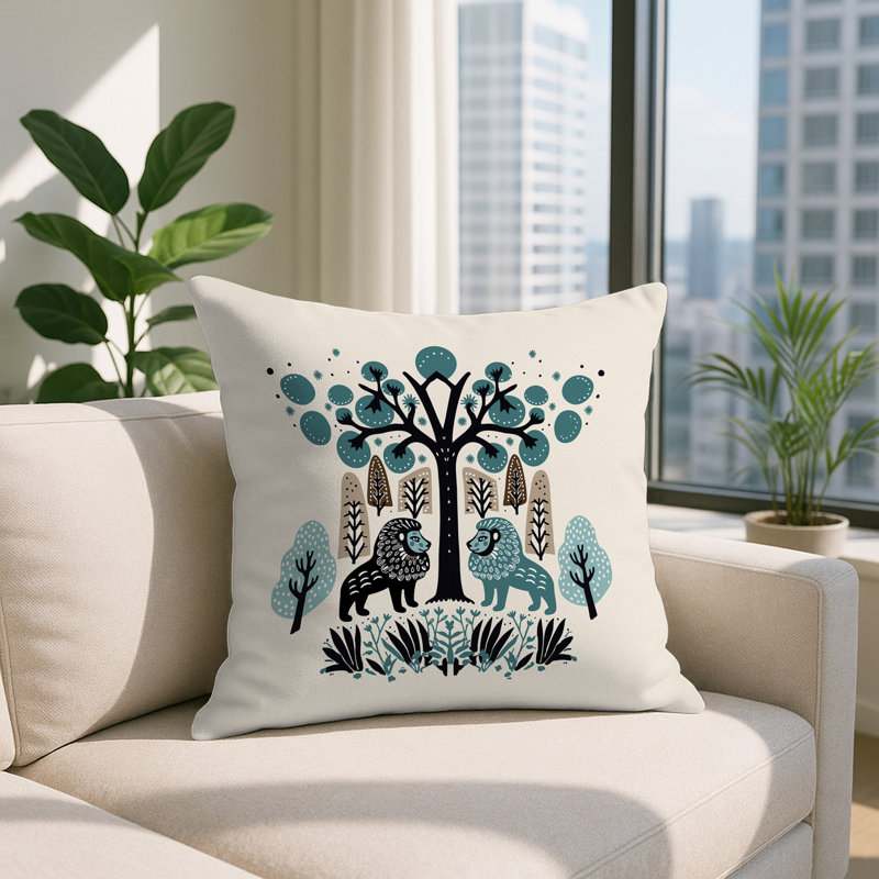 Coussin Comas, Carré 19 po, Émeraude