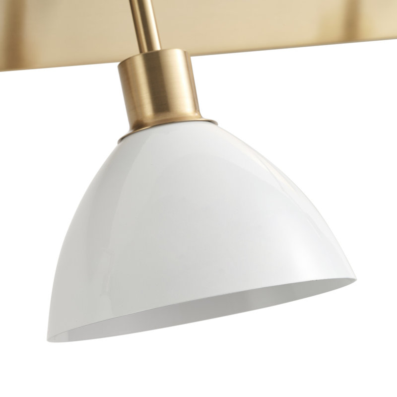 3-lamp White Gold Adjustable Iron Industrial Mirror Front Light, Gold