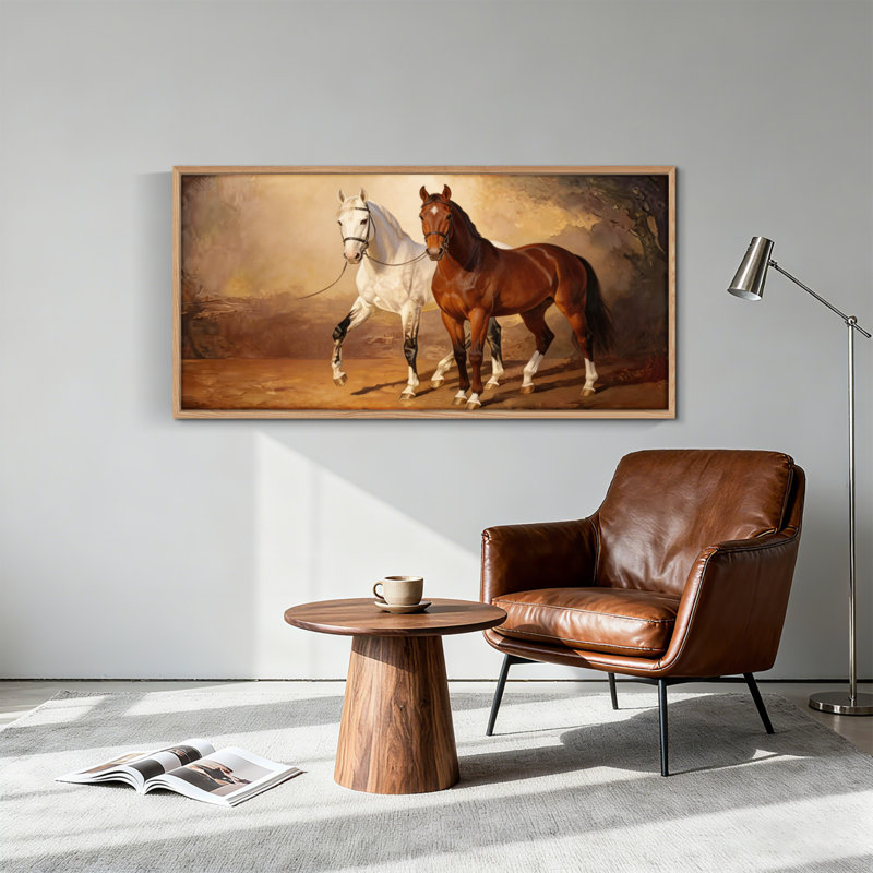Cheval, reproduction d'art sur toile encadrée, ensemble de 1,48 x 24 po, 48 x 24 pouces