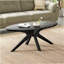 Table basse de bureau, table basse en bois de 47 po avec cadre en bois, table basse ovale pour le salon, la chambre à coucher, plateau de table et cadre noir de 47 po