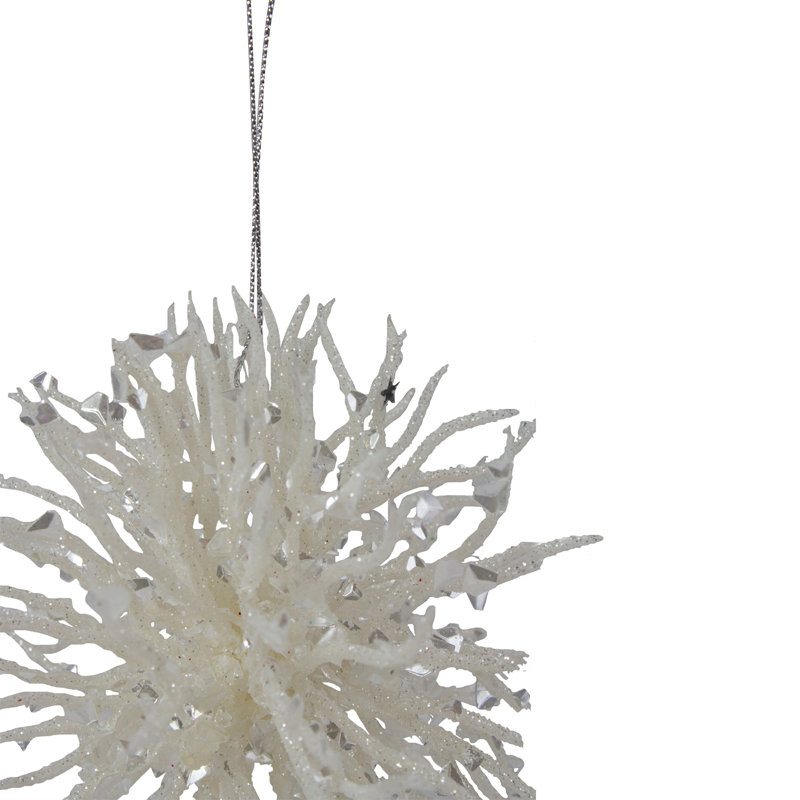 Ornement de Noël 4,5 po blanc scintillant