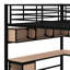Lit mezzanine double en métal avec bibliothèque-271457436