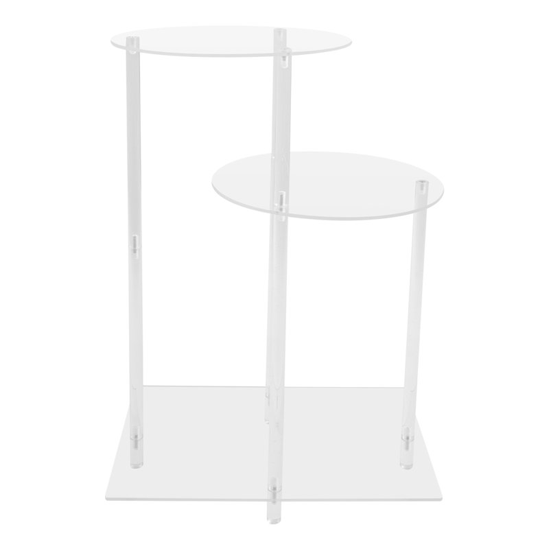 Modern Clear 3-Tier Round Side Table, Space-Saving End Table for Living Room & Small Spaces, 23.5" H(Round)