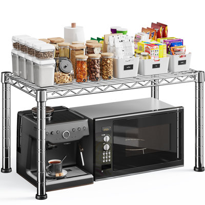 Étagère de rangement en fil métallique de 27,5 po de largeur pour rangement de garde-manger, petit support de rangement réglable