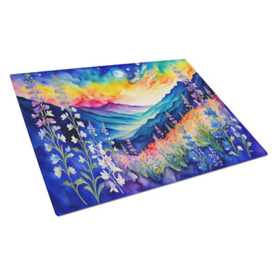 Grande planche à découper en verre Delphinium