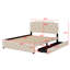 Lit plateforme tapissier avec tiroirs et 2 ensembles de ports USB-2094760572