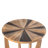 Ezmai Rustic Round Farmhouse End Table, French Country Accent Side Table Spliced Tabletop, Black & Natural
