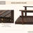 7 ft Stained Solid Pine Wooden Garden Footbridge for Backyard Pond, Creek & Stream