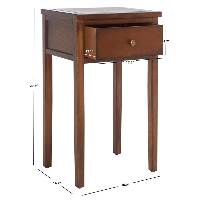 Table de chevet Abel Fazin, Brun